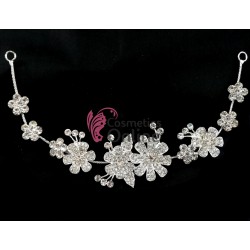 Tiara Ti047 argintie pentru mirese cu cristale
